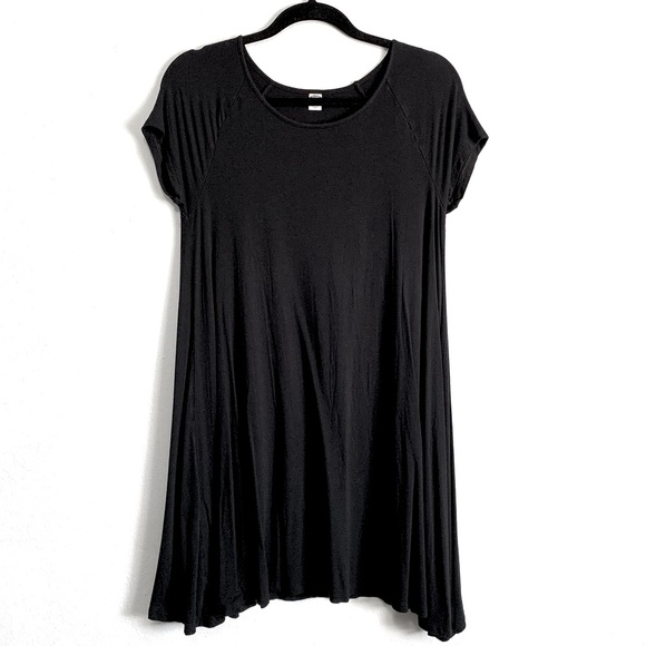 Old Navy Tops - Old Navy Black Asymmetrical Mini Swing Dress